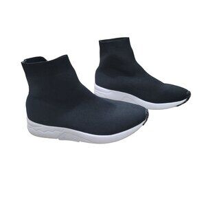 Steve Madden Ditto size 7 Womens Casual Stretch Knit Sock Ankle Boots Chunky Hee